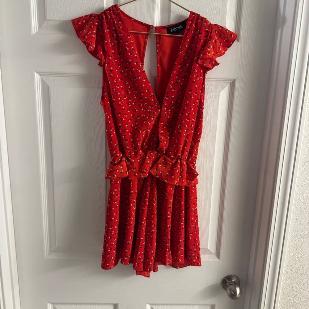 fab'rik Red Floral Dress
